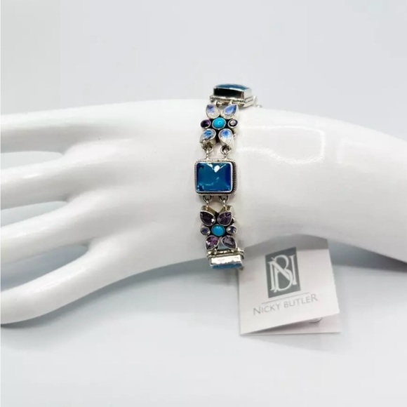 🌟Nicky Butler 925 Sterling Silver Blue Quartz Moonstone Turquoise Toggle… - Picture 2 of 16